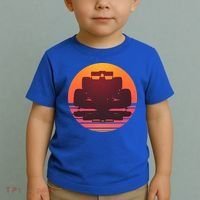 Racing Car Retro Sunset Emblem Toddler T-Shirt thumb 2