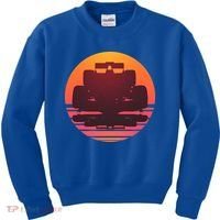 Racing Car Retro Sunset Emblem Kids Sweatshirt thumb 0