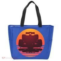 Racing Car Retro Sunset Emblem Tote Bag thumb 0