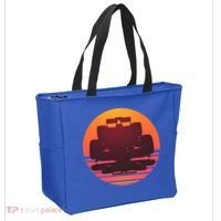 Racing Car Retro Sunset Emblem Tote Bag thumb 2