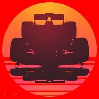 Racing Car Retro Sunset Emblem Santa Hat thumb 1