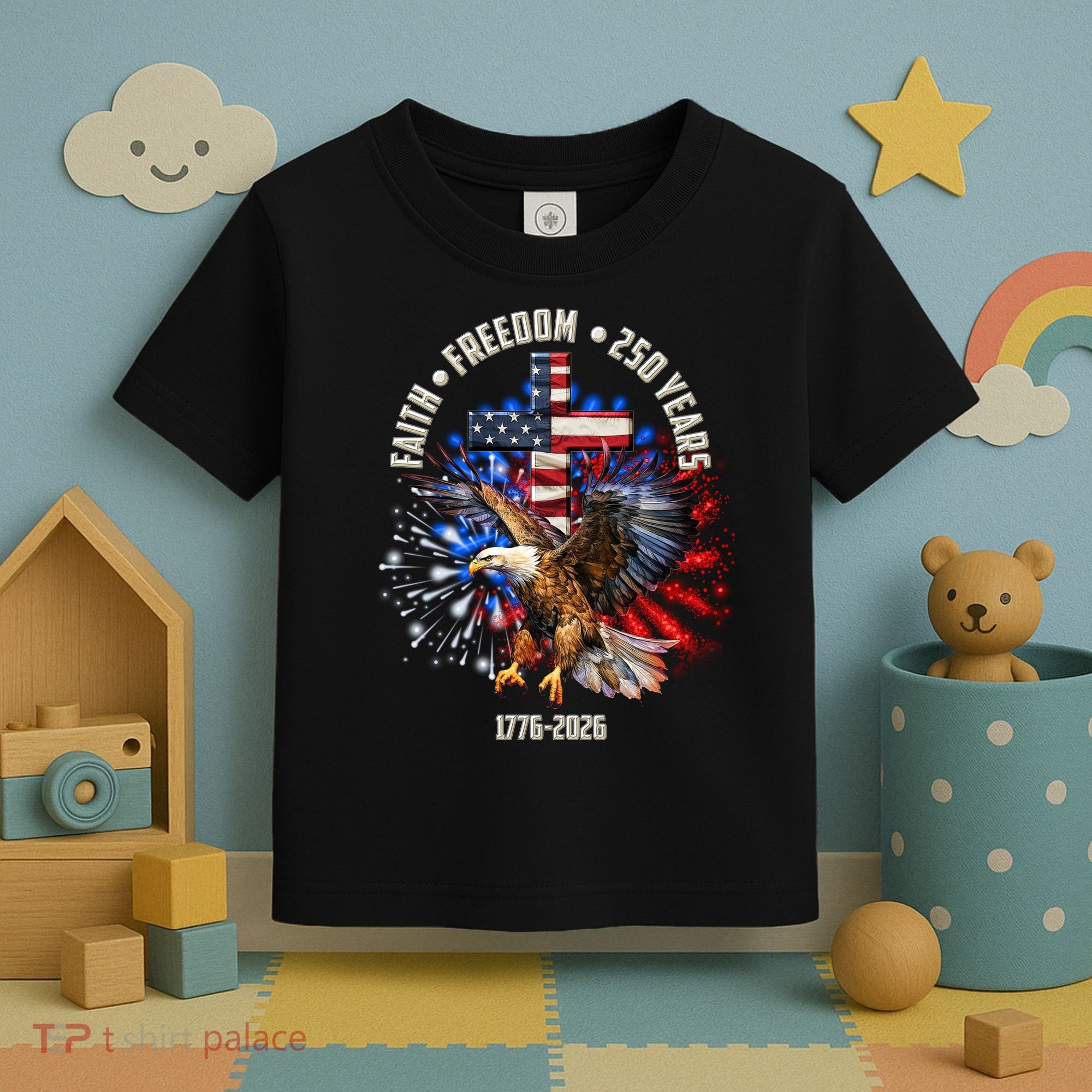 Faith Freedom 250 Years 1776-2026 Toddler T-Shirt