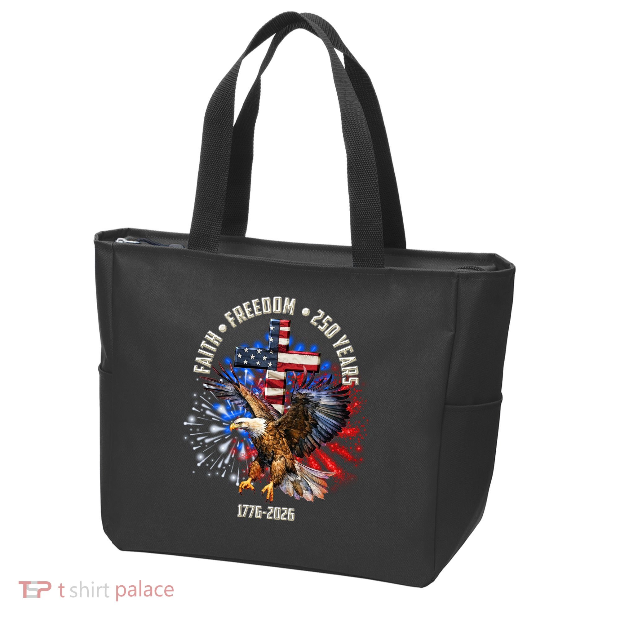 Faith Freedom 250 Years 1776-2026 Tote Bag