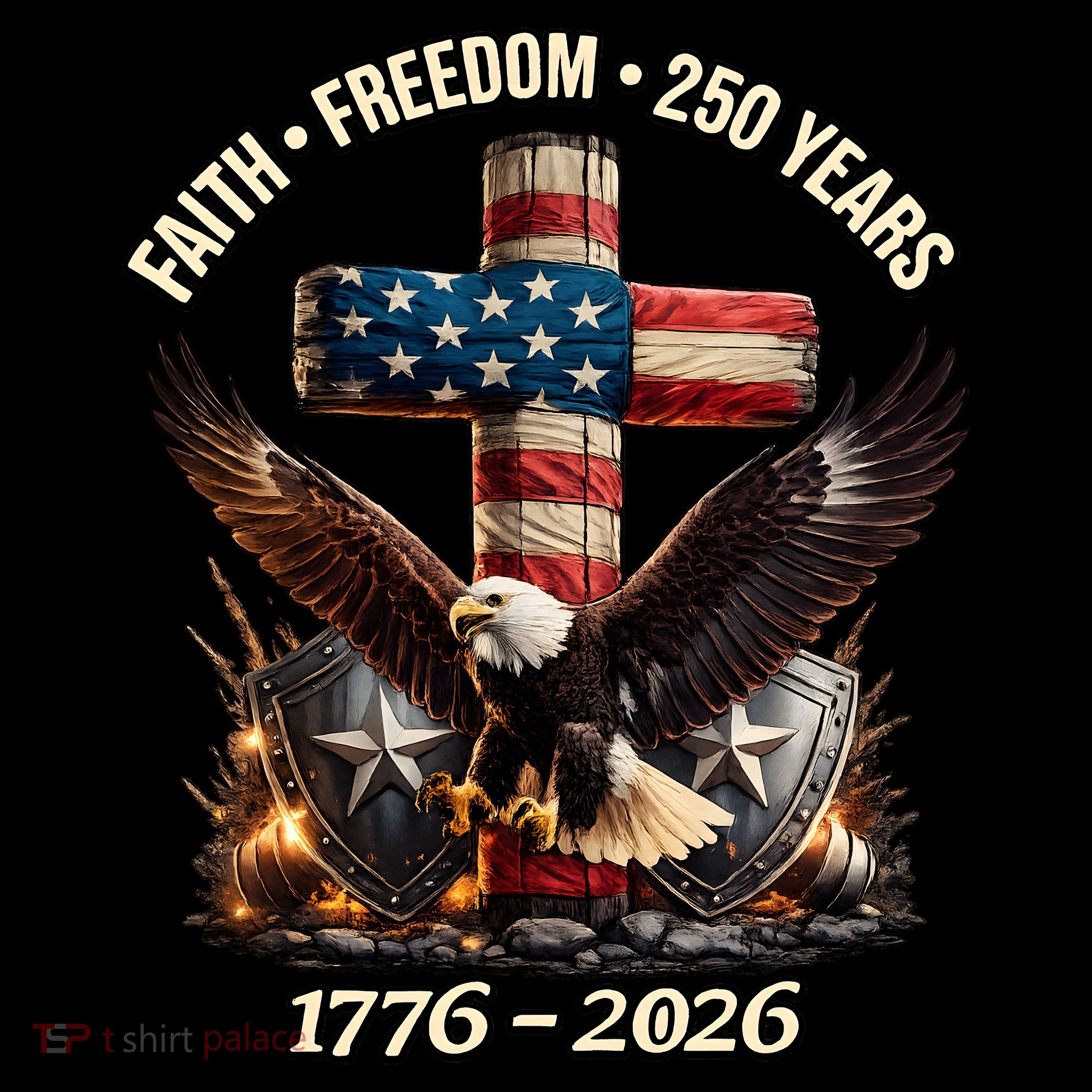 Faith Freedom 250 Years 1776-2026 250th American Anniversary Stripe Pom Pom Beanie