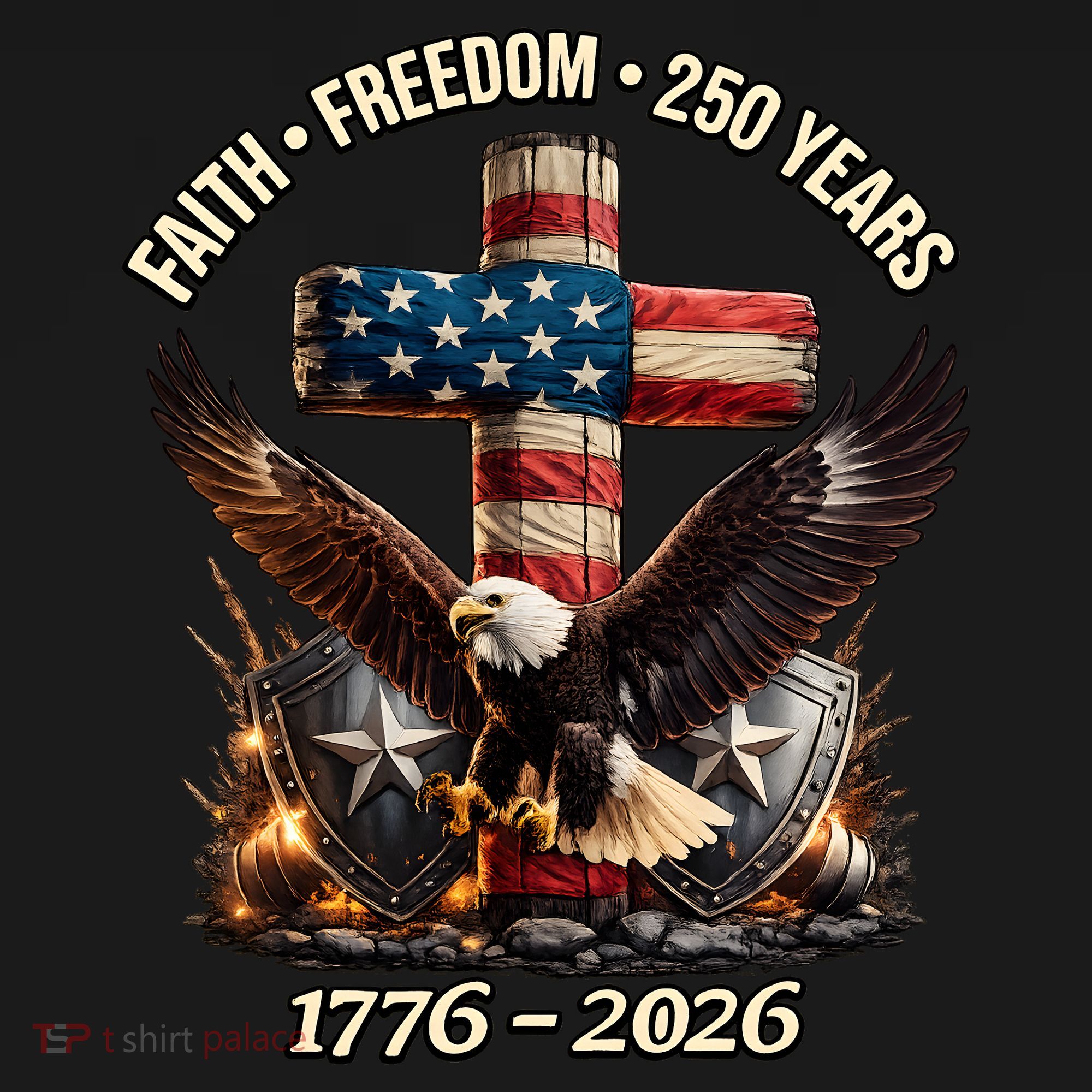 Faith Freedom 250 Years 1776-2026 250th American Anniversary Mousepad