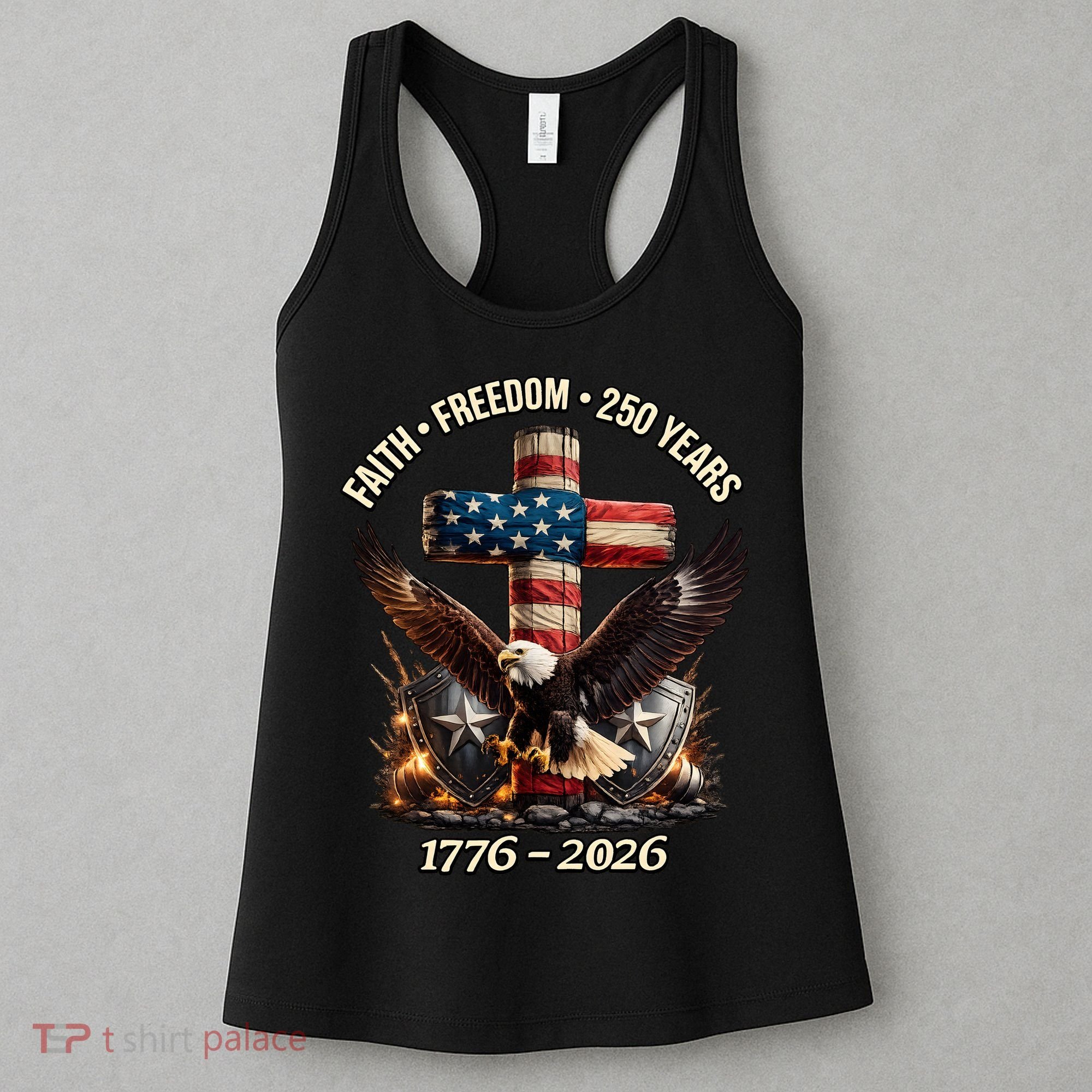 Faith Freedom 250 Years 1776-2026 250th American Anniversary Women's Tank Top