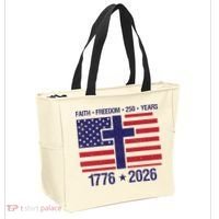 Faith Freedom 250 Years Anniversary Tote Bag thumb 2