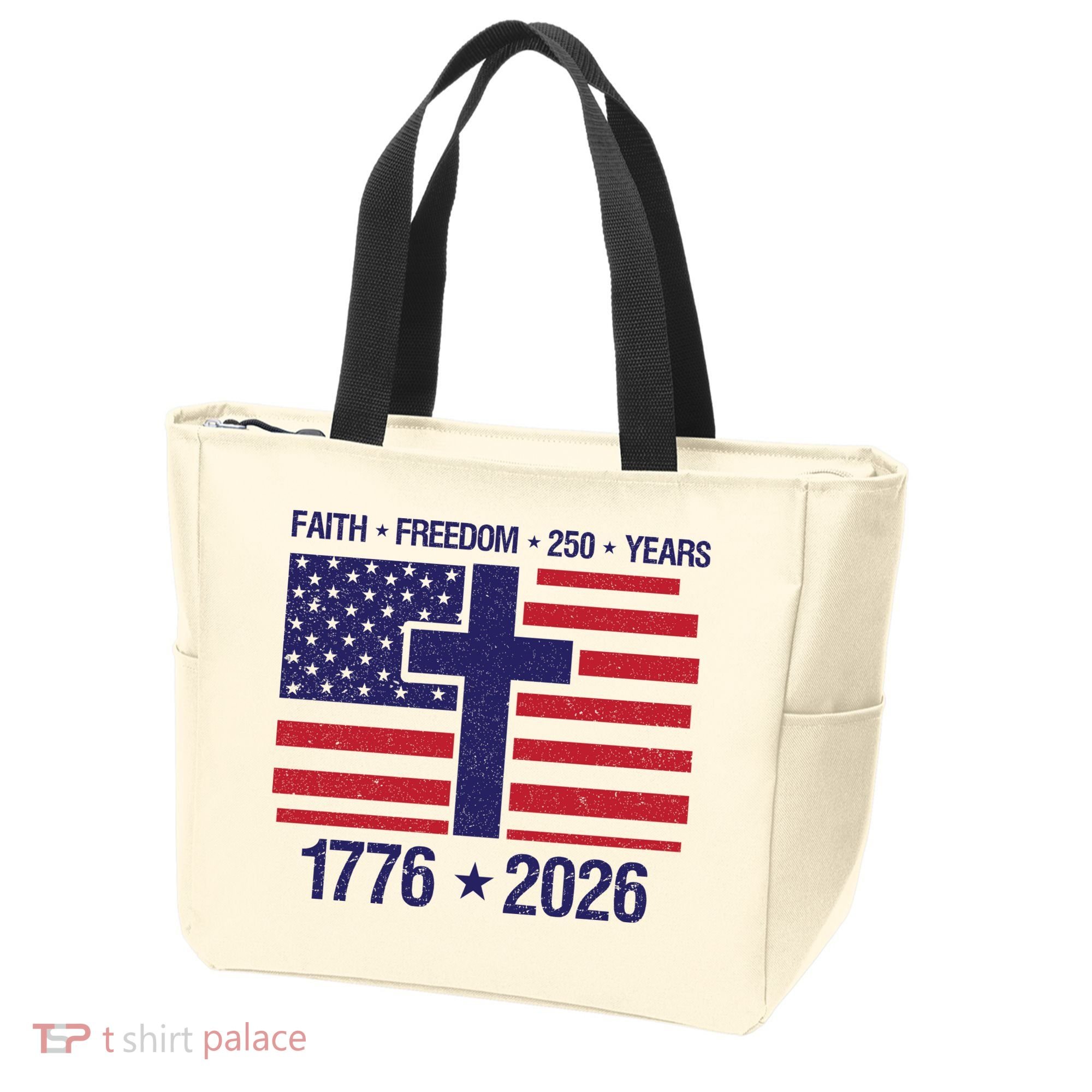 Faith Freedom 250 Years Anniversary Tote Bag