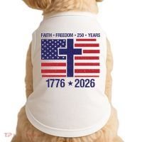 Faith Freedom 250 Years Anniversary Doggie Tank thumb 0