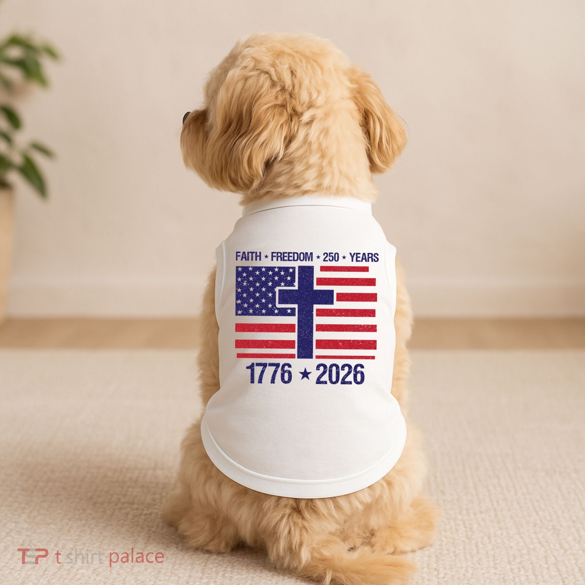 Faith Freedom 250 Years Anniversary Doggie Tank