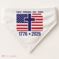 Faith Freedom 250 Years Anniversary USA-Made Doggie Bandana thumb 0