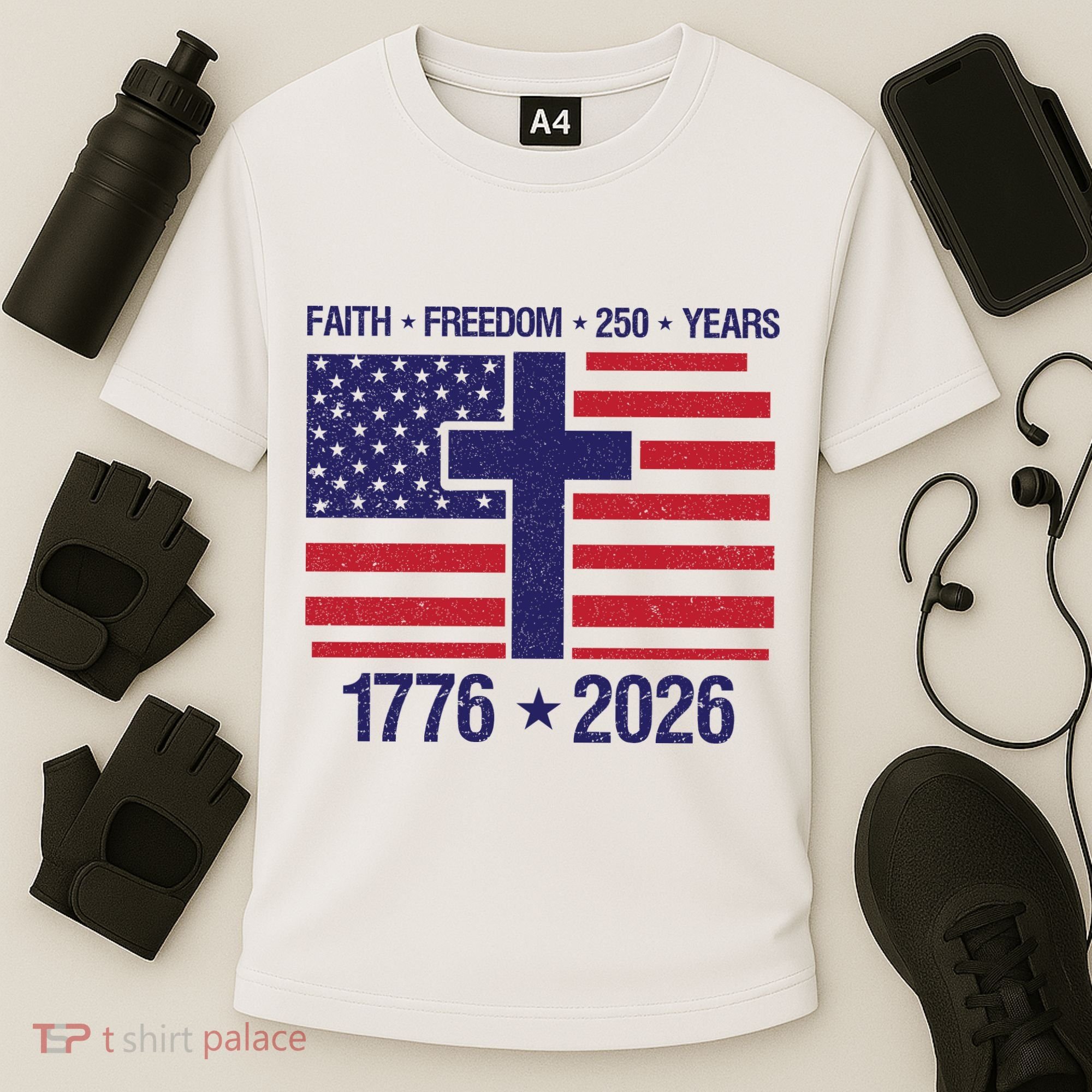 Faith Freedom 250 Years Anniversary Cooling Performance Crew T-Shirt