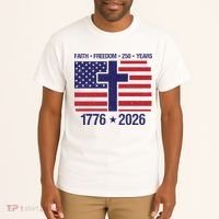 Faith Freedom 250 Years Anniversary Tall T-Shirt thumb 2