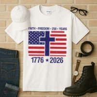 Faith Freedom 250 Years Anniversary Tall T-Shirt thumb 3