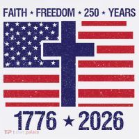Faith Freedom 250 Years Anniversary Tall T-Shirt thumb 4