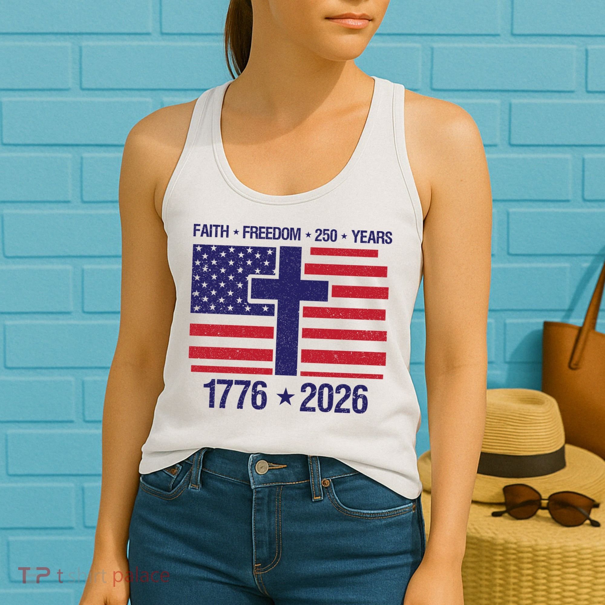 Faith Freedom 250 Years Anniversary Women's Tank Top