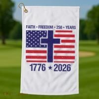 Faith Freedom 250 Years Anniversary Golf Towel thumb 1