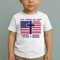Faith Freedom 250 Years Anniversary Toddler T-Shirt thumb 2