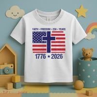 Faith Freedom 250 Years Anniversary Toddler T-Shirt thumb 3