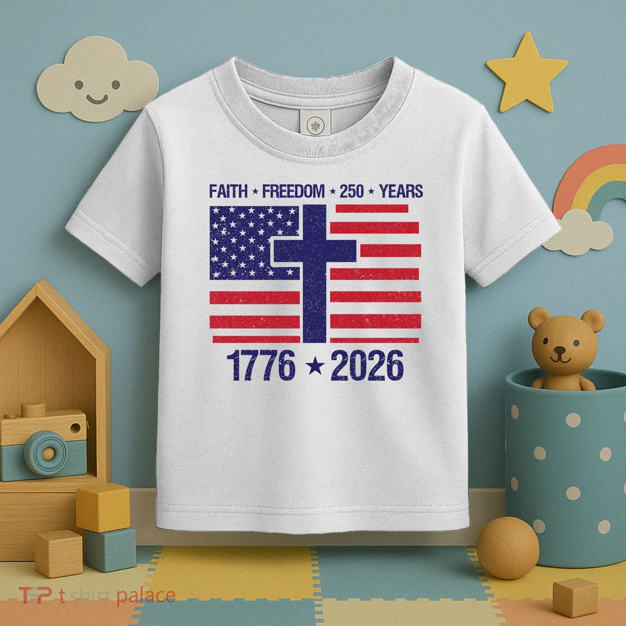 Faith Freedom 250 Years Anniversary Toddler T-Shirt