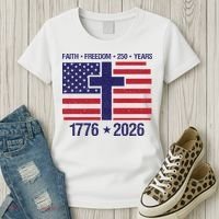 Faith Freedom 250 Years Anniversary Women's T-Shirt thumb 3