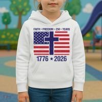 Faith Freedom 250 Years Anniversary Kids Hoodie thumb 3