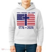 Faith Freedom 250 Years Anniversary Kids Hoodie thumb 4