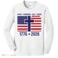 Faith Freedom 250 Years Anniversary Kids Long Sleeve Shirt thumb 0
