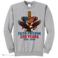 Faith Freedom 250 Years 1776-2026 American USA Flag Cross Eagle Sweatshirt thumb 0