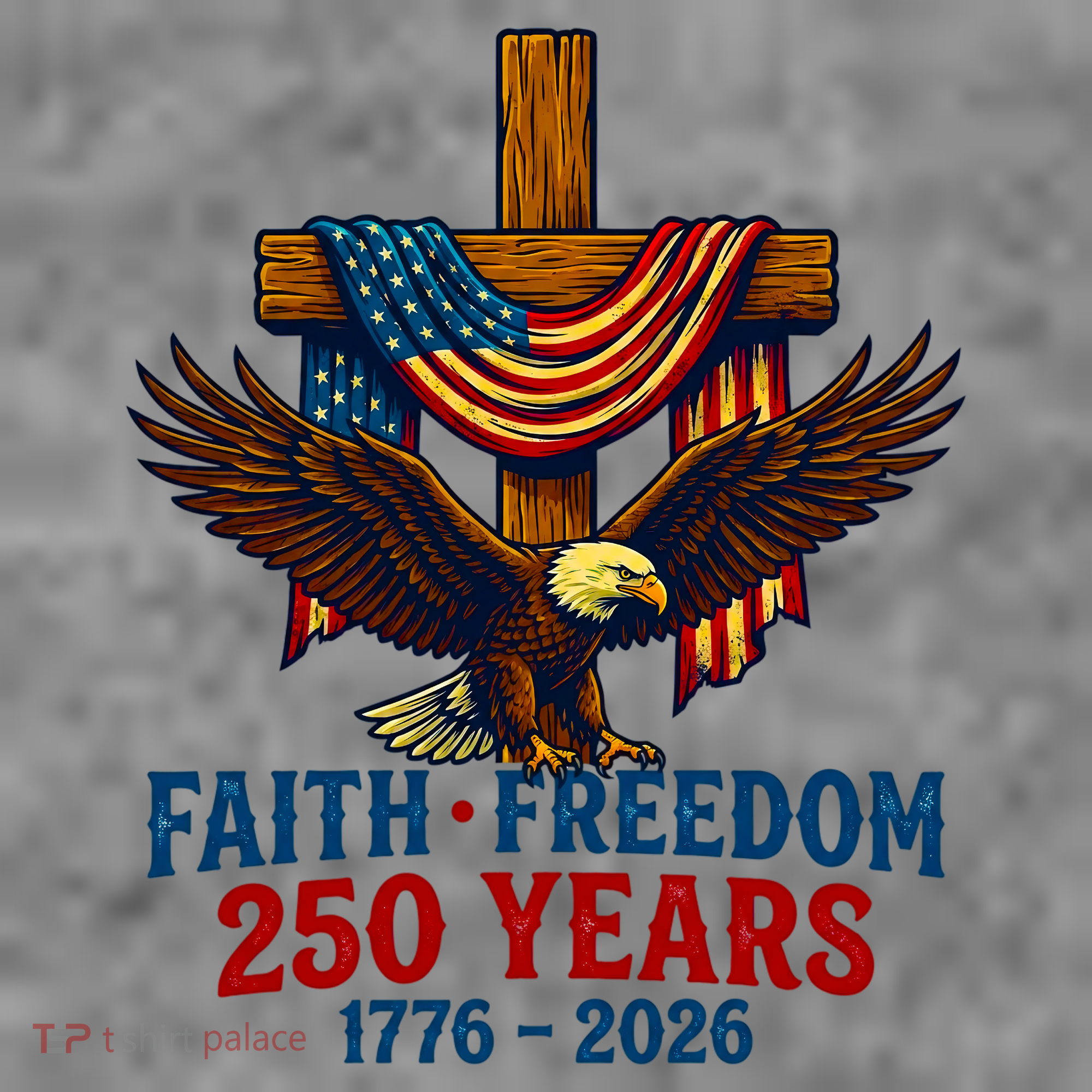 Faith Freedom 250 Years 1776-2026 American USA Flag Cross Eagle Women's Tank Top