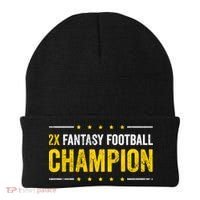 Fantasy Football 2 Time Winner Champ Champion Cool Gift Beanie thumb 0