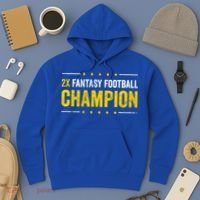 Fantasy Football 2 Time Winner Champ Champion Cool Gift Hoodie thumb 3