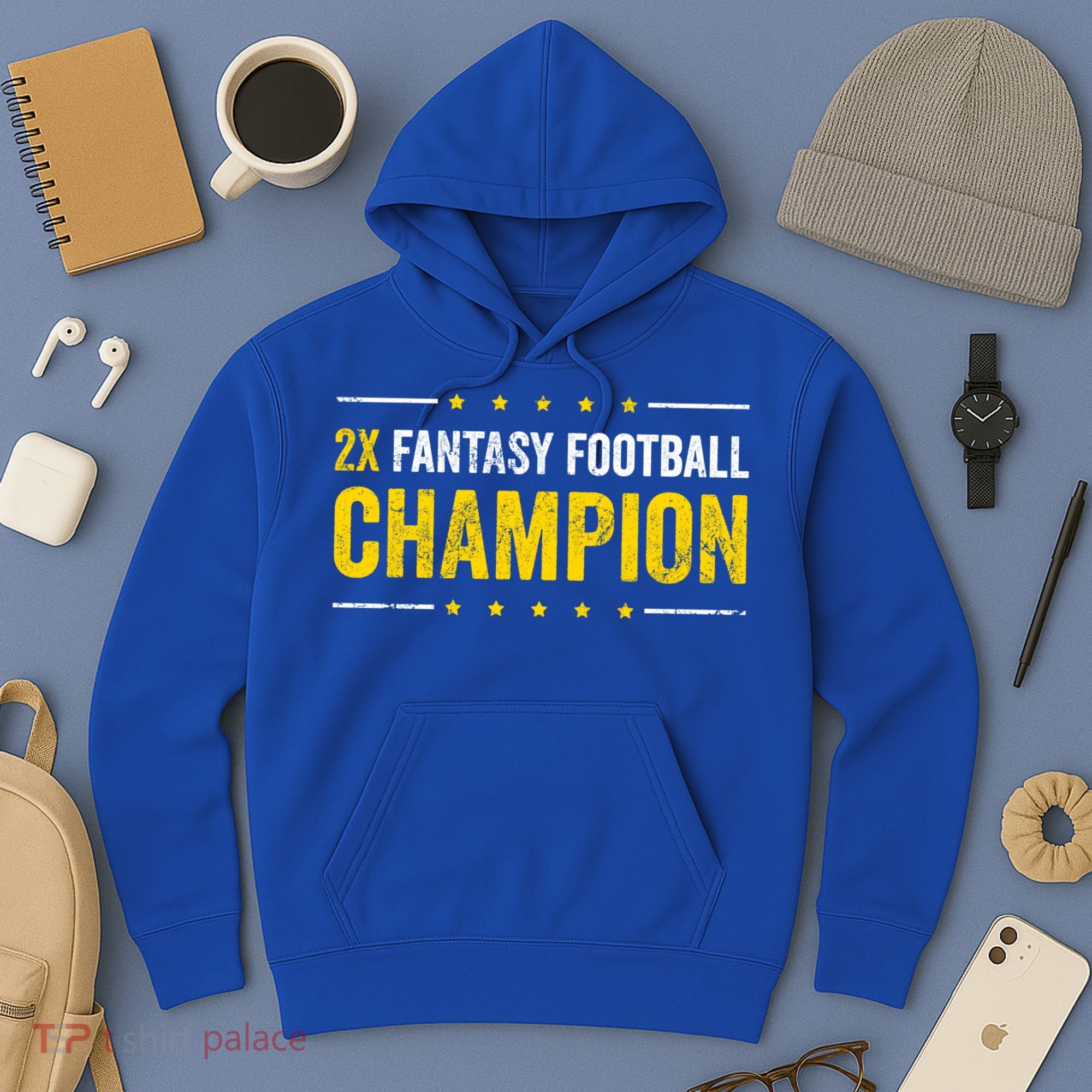 Fantasy Football 2 Time Winner Champ Champion Cool Gift Hoodie