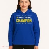 Fantasy Football 2 Time Winner Champ Champion Cool Gift Hoodie thumb 5