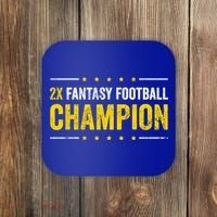 Fantasy Football 2 Time Winner Champ Champion Cool Gift Coaster thumb 0