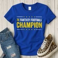 Fantasy Football 2 Time Winner Champ Champion Cool Gift Women's T-Shirt thumb 3