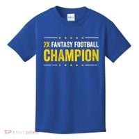 Fantasy Football 2 Time Winner Champ Champion Cool Gift Kids T-Shirt thumb 0