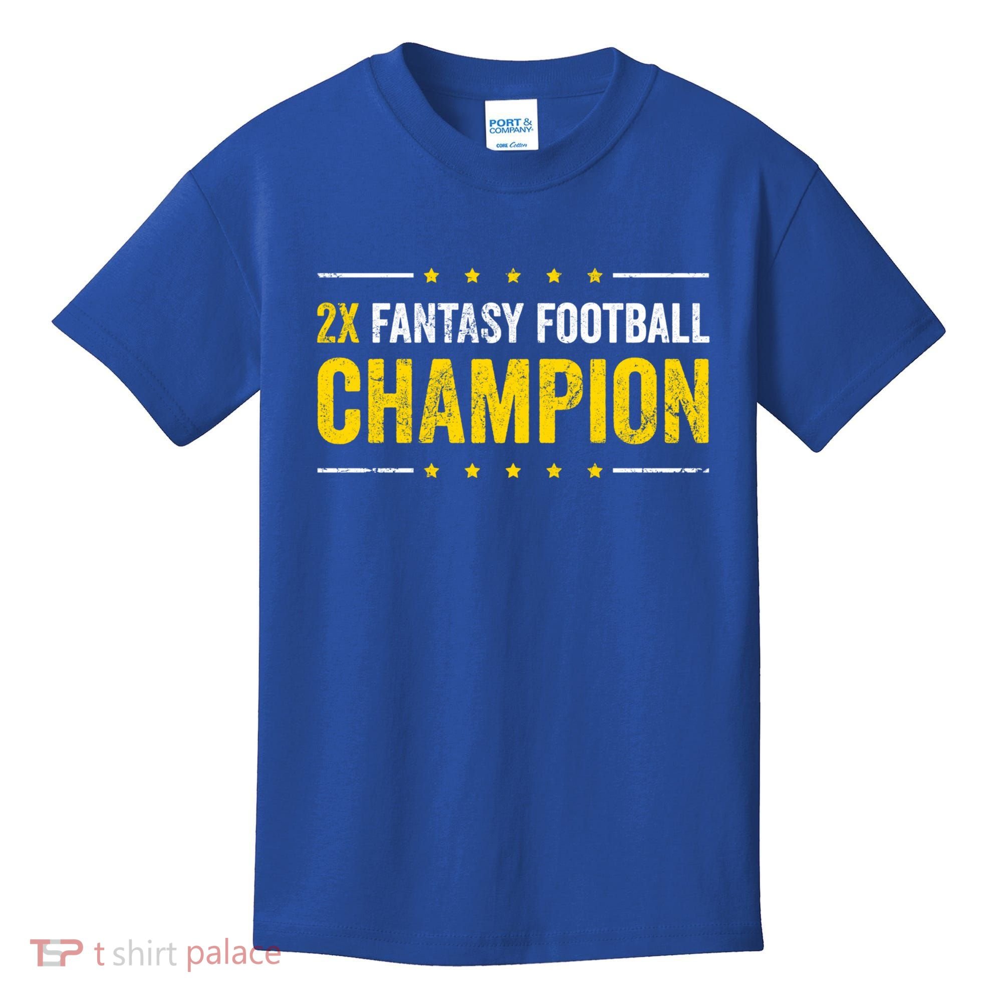 Fantasy Football 2 Time Winner Champ Champion Cool Gift Kids T-Shirt