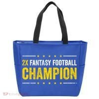 Fantasy Football 2 Time Winner Champ Champion Cool Gift Tote Bag thumb 0