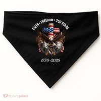 Faith Freedom 250 Years 1776-2026 Independence USA-Made Doggie Bandana thumb 0