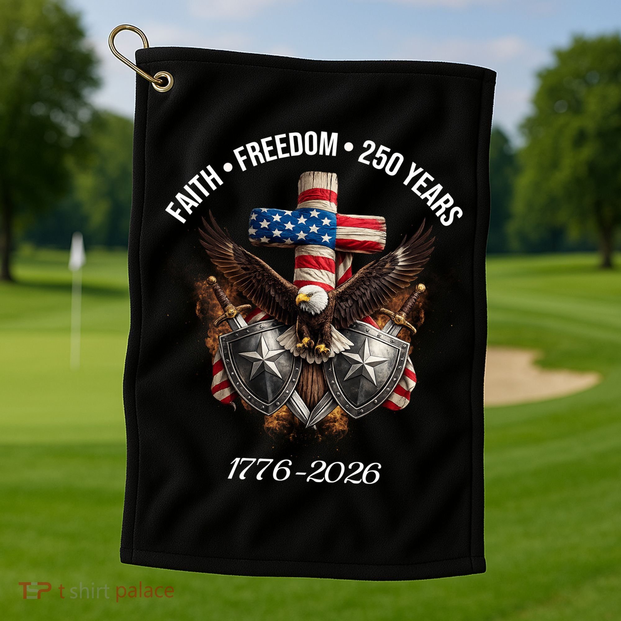 Faith Freedom 250 Years 1776-2026 Independence Golf Towel