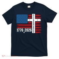 Faith Freedom 250 Years 1776-2026 USA American Flag Cross T-Shirt thumb 0