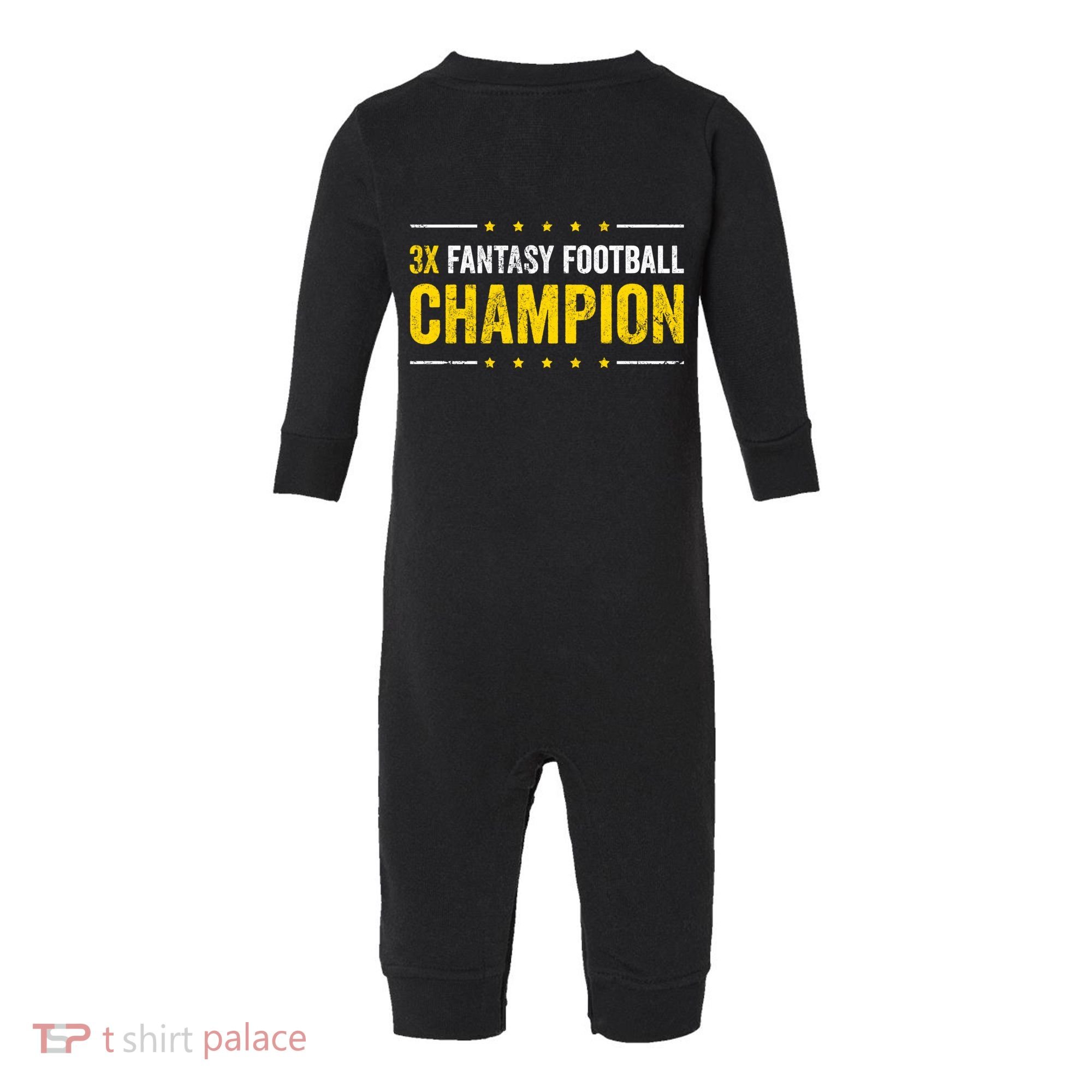 Fantasy Football 3 Time Winner Champ Champion Gift Infant Fleece One Piece