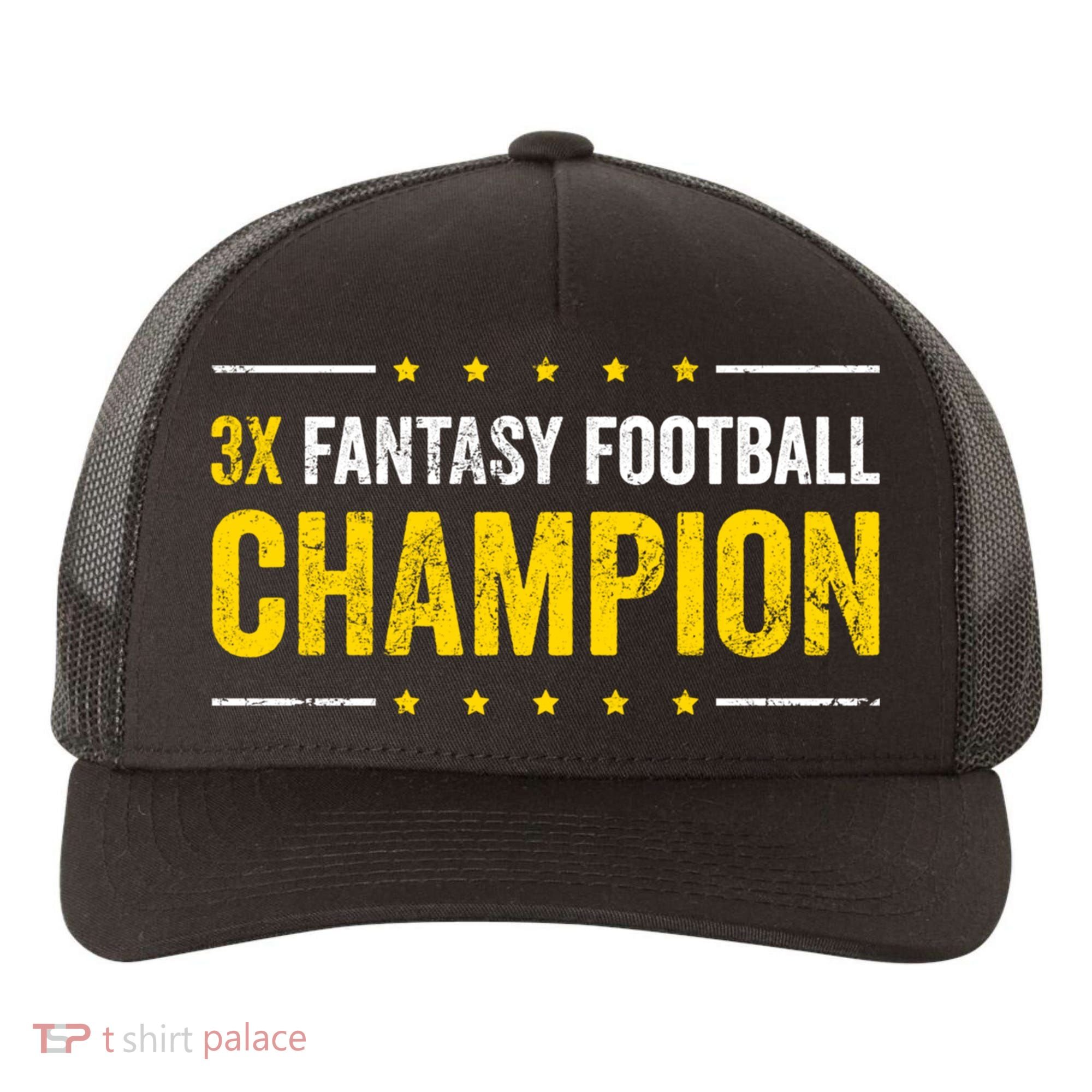 Fantasy Football 3 Time Winner Champ Champion Gift Yupoong Adult 5-Panel Trucker Hat