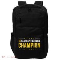 Fantasy Football 3 Time Winner Champ Champion Gift Impact Tech Backpack thumb 0