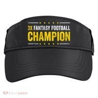 Fantasy Football 3 Time Winner Champ Champion Gift Adult Drive Performance Visor thumb 0