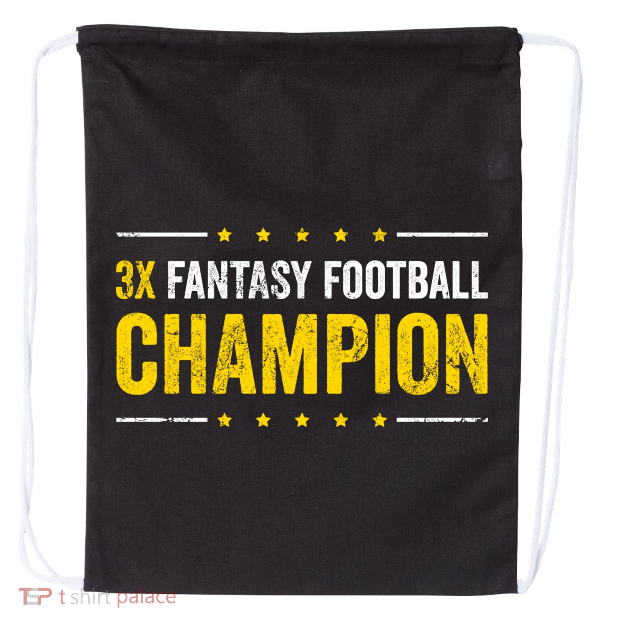 Fantasy Football 3 Time Winner Champ Champion Gift Drawstring Bag