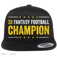 Fantasy Football 3 Time Winner Champ Champion Gift Flat Bill Trucker Hat thumb 0