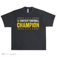 Fantasy Football 3 Time Winner Champ Champion Gift Urban Oversized Heavyweight T-Shirt thumb 0