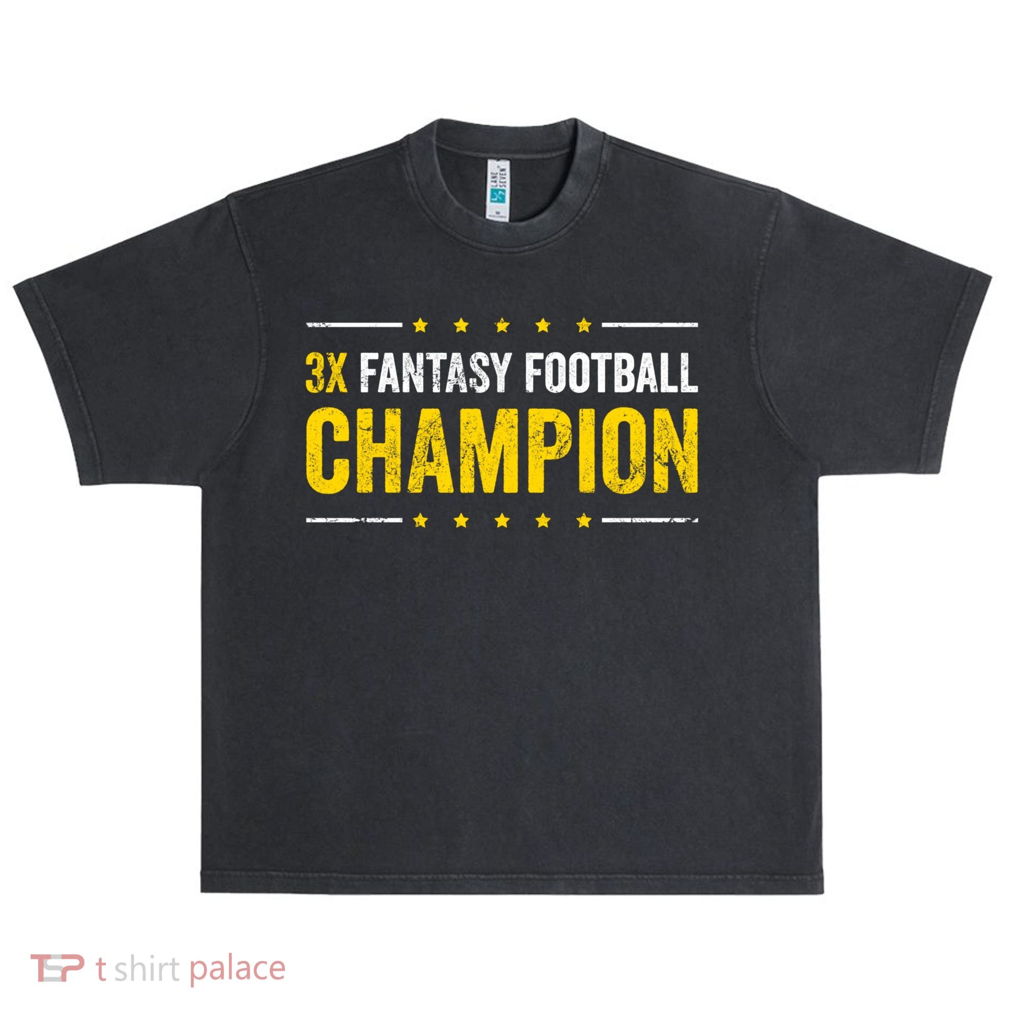 Fantasy Football 3 Time Winner Champ Champion Gift Urban Oversized Heavyweight T-Shirt